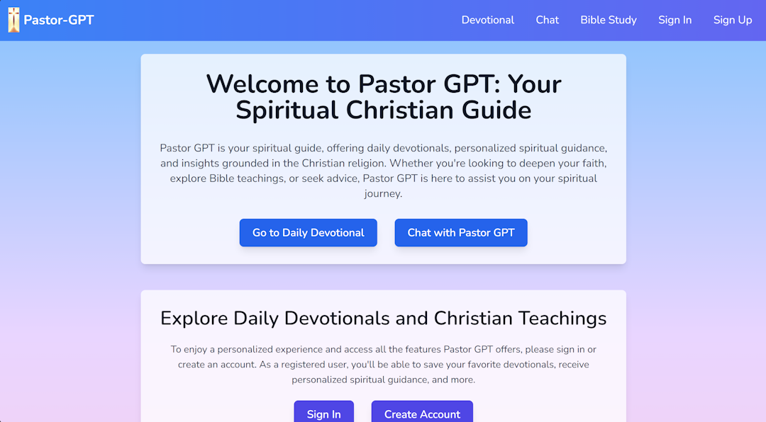 Pastor-GPT Web and Mobile App